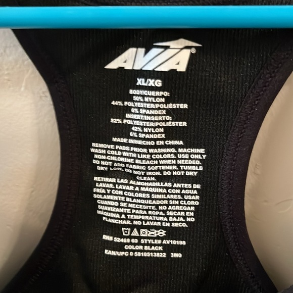 Avia Women's Black Sports Bra - Picture 2 of 3